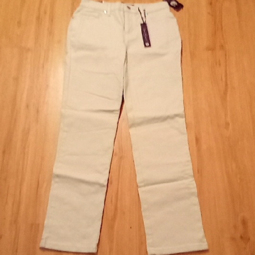 Gloria Vanderbilt Straight Leg Pants - Cream